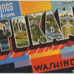 Photo of a sign welcoming people to Spokane, Washington.